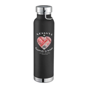 quality water bottle with event logo printed on it.